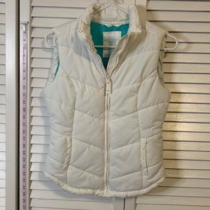 Aeropostale white puffer vest size S/P zipper front jacket coat sleeveless